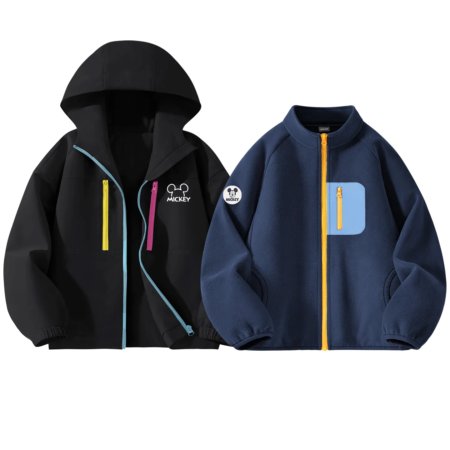 Детская повседневная спортивная одежда утепленная Disney, [Thickened and Fleece-Lined]Thick Board Line K Navy Blue+Diki Medium Round Hook-and-Loop K Night Blue — фото 3