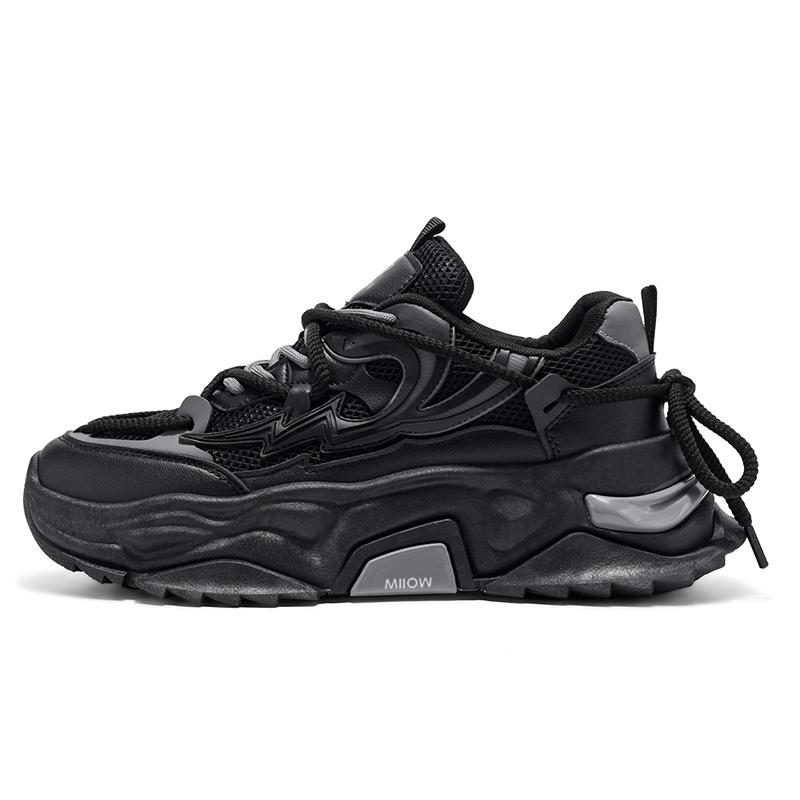 

MIIOW Низкие повседневные туфли мужские черно-серые, цвет Black Gray