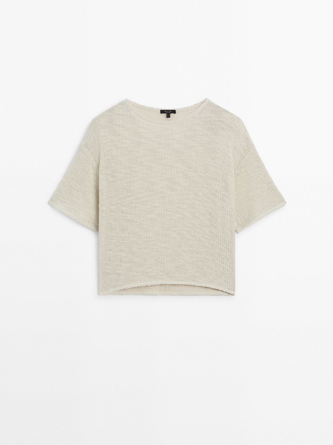 

Футболка с короткими рукавами из фактурной ткани Massimo Dutti, зеленый