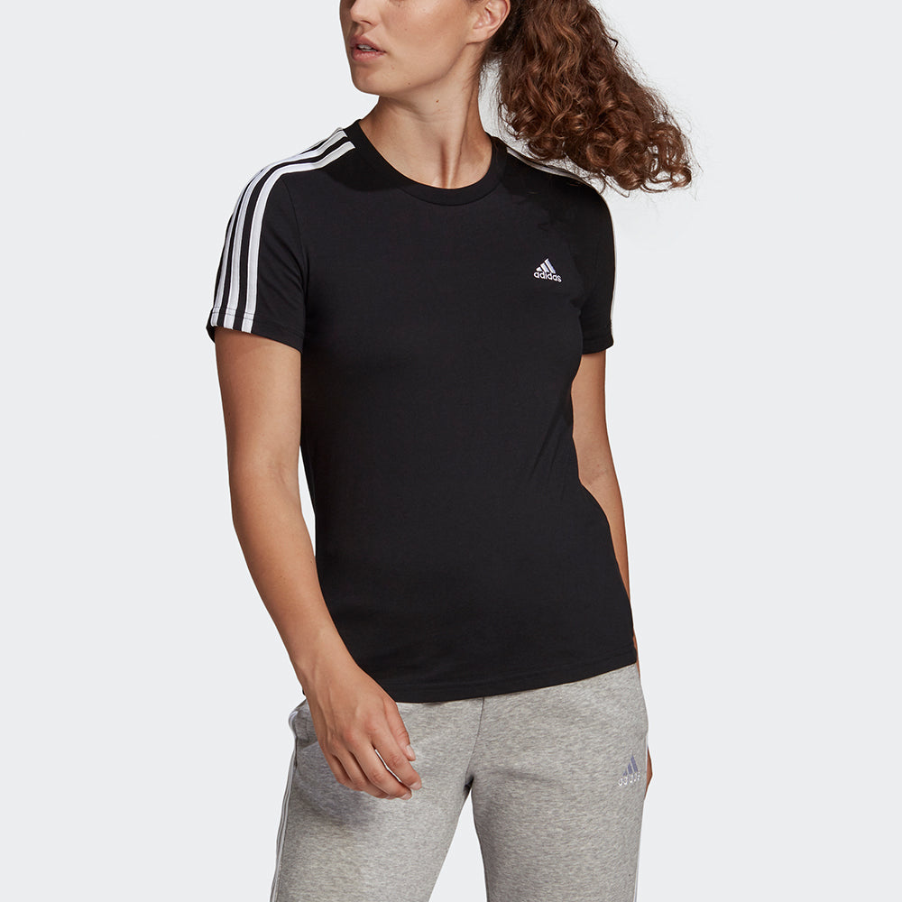 Футболка (WMNS) adidas W 3s T Sports Round Neck Short Sleeve Black T-Shirt — фото 3