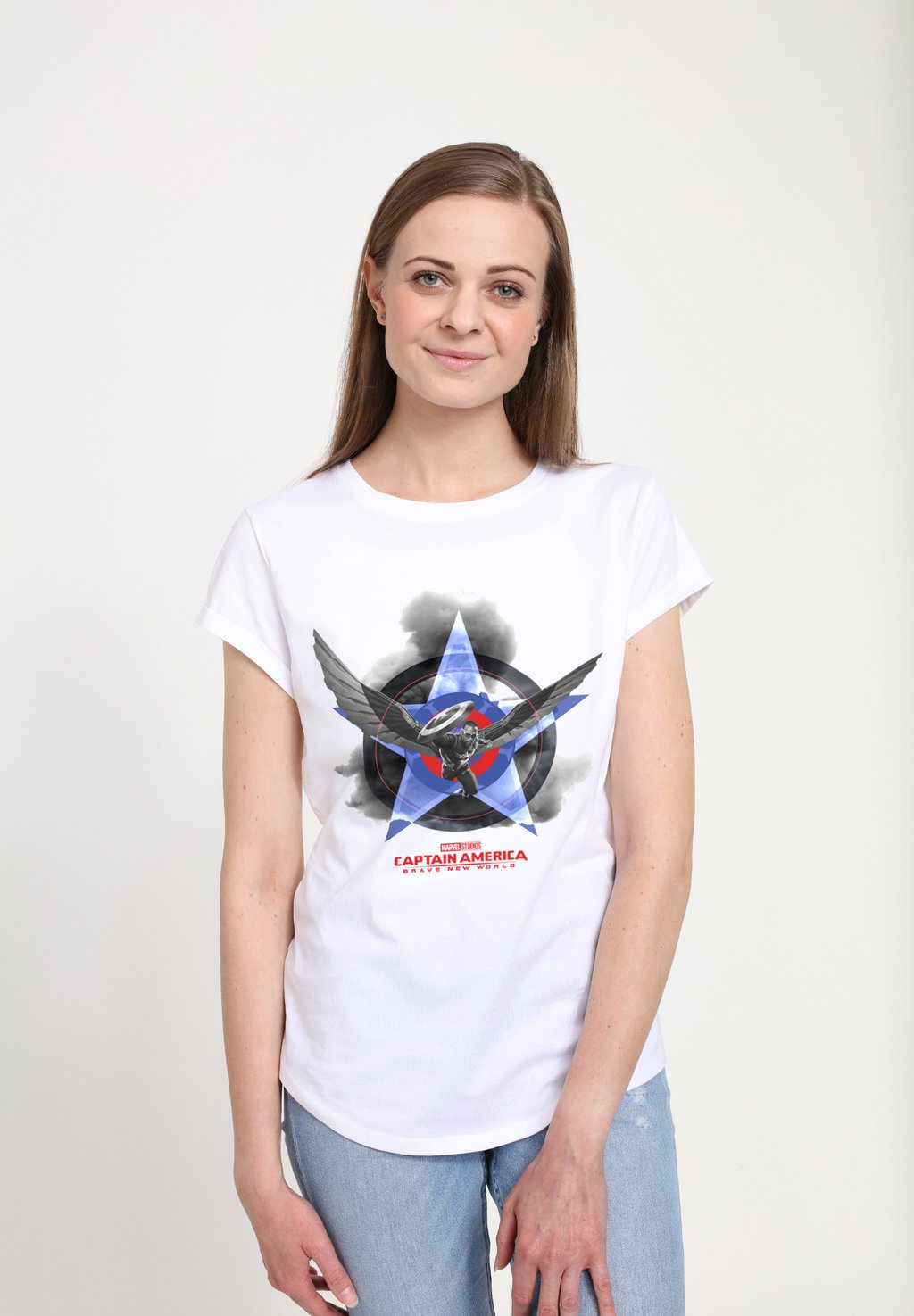 

Футболка с принтом CAPTAIN AMERICA BRAVE NEW WORLD FLYING Henry Tiger, белый