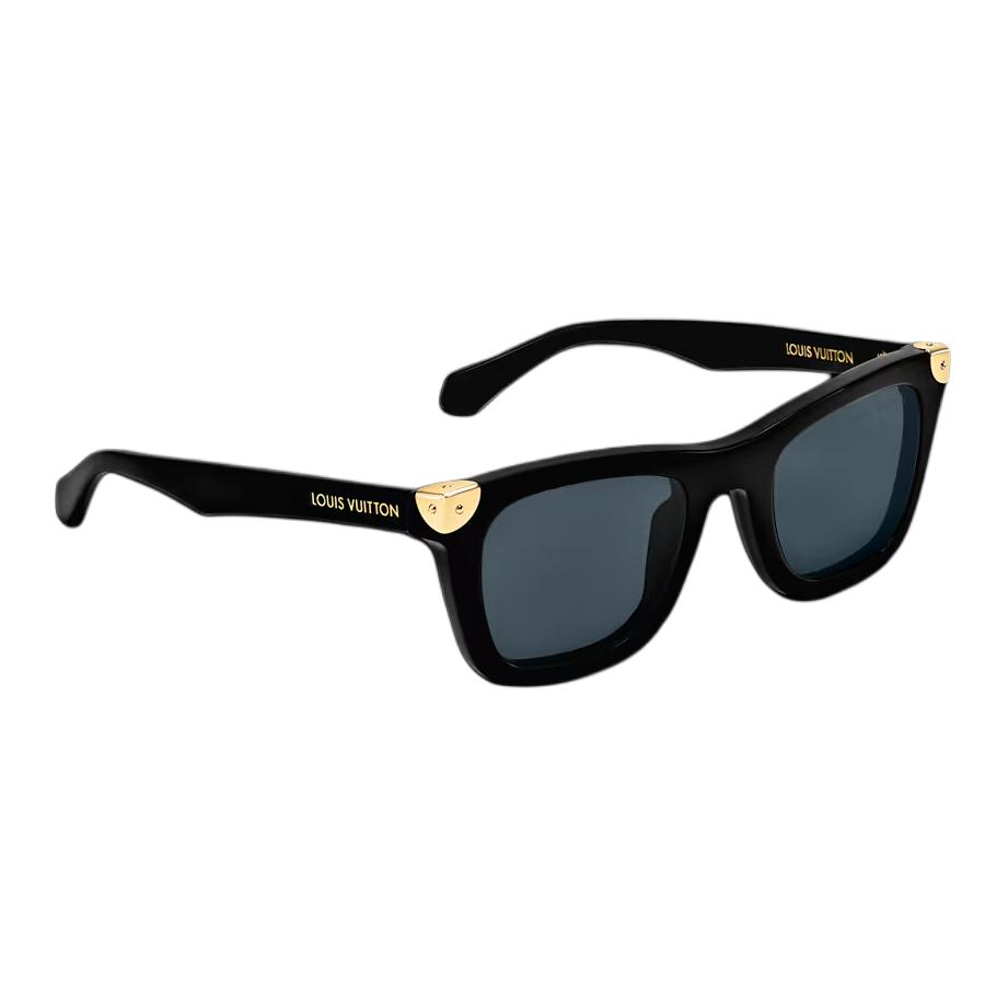 LOUIS VUITTON Ацетатные квадратные солнцезащитные очки для мужчин Black/Gold — фото 2