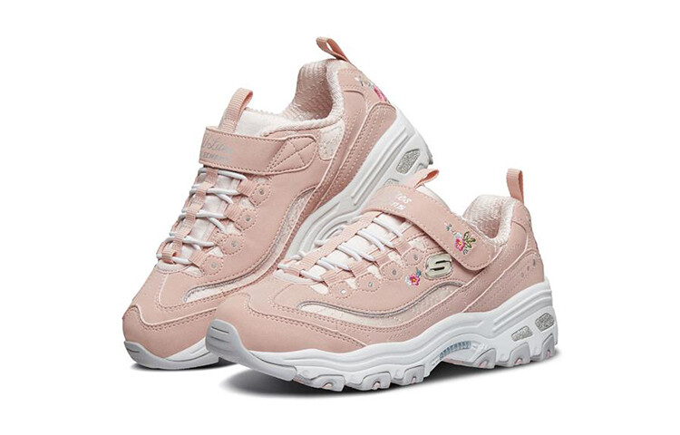 Детские кроссовки серии D"LITES GS Low-top розового/серебристого цвета Skechers — фото 3