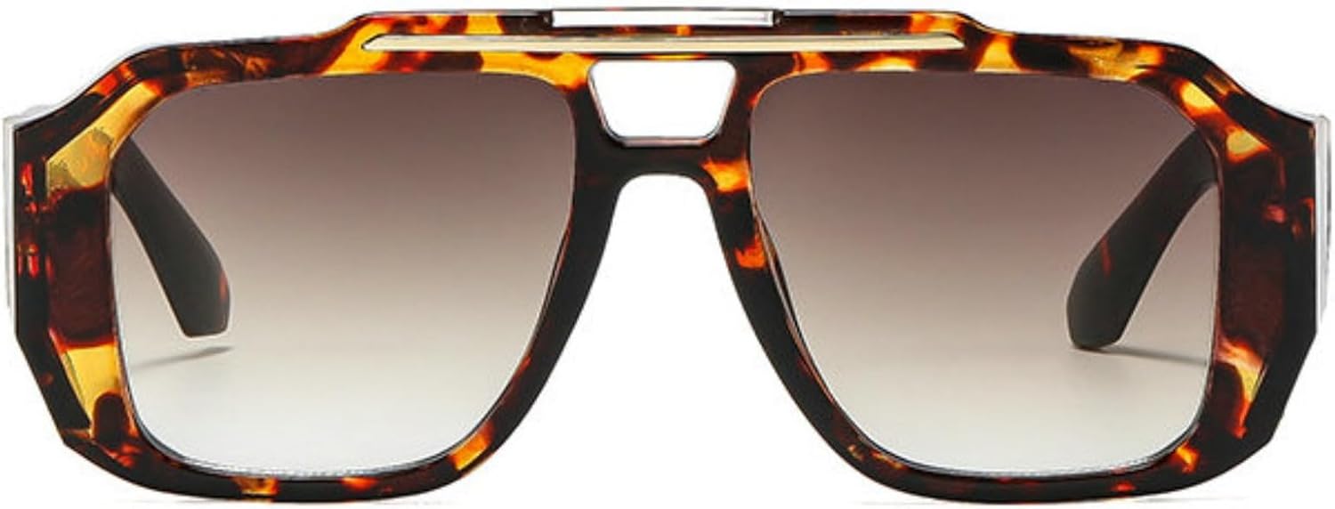 

Willochra Модные большие солнцезащитные очки-пилот для женщин и мужчин, ретро, ​​большие прямоугольные солнцезащитные очки, винтажные черные очки с защитой от УФ-излучения UV400, C7