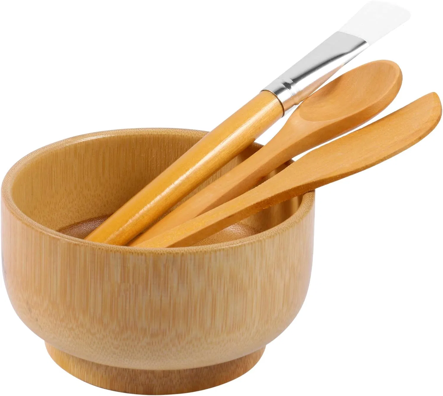 Набор для макияжа с бамбуковой кистью и миской Healifty 8 предметов — фото 2