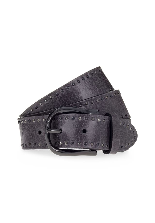 

Ремень из кожи с заклепками B.Belt, серый