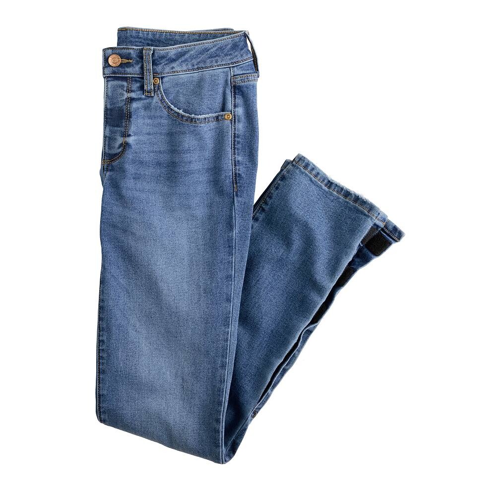 

Женские прямые джинсы со средней талией Sonoma Goods For Life Adaptive Easy Dressing, цвет Authentic Medium