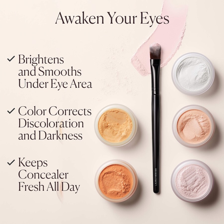 Осветляющая корректирующая пудра для фиксации макияжа под глазами Secret Brightening Color Correcting Longwear Under Eye Setting Powder Laura Mercier, 0.141 oz/4 g, Soft Pink — фото 3