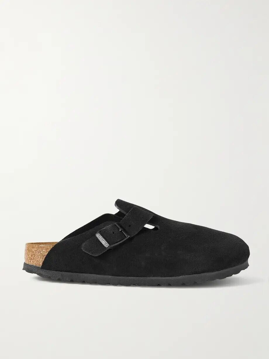 Бостонские замшевые сабо Birkenstock, черный