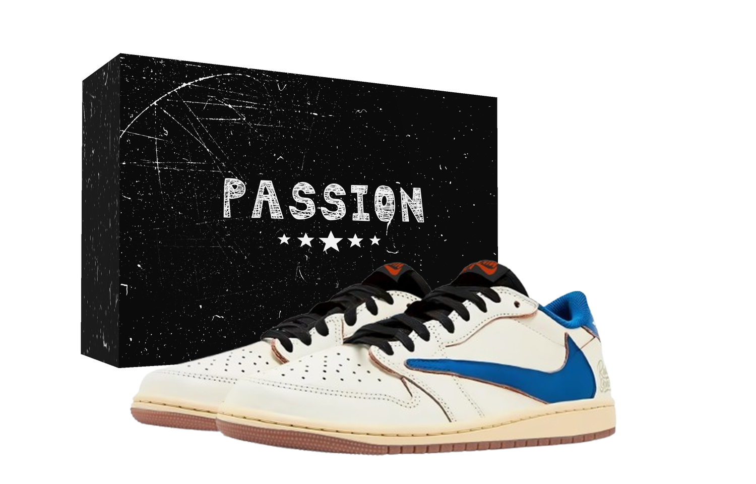 

Трэвис Скотт X Air 1 винтажные баскетбольные кроссовки унисекс лоу-топ Blue Jordan, белый/синий