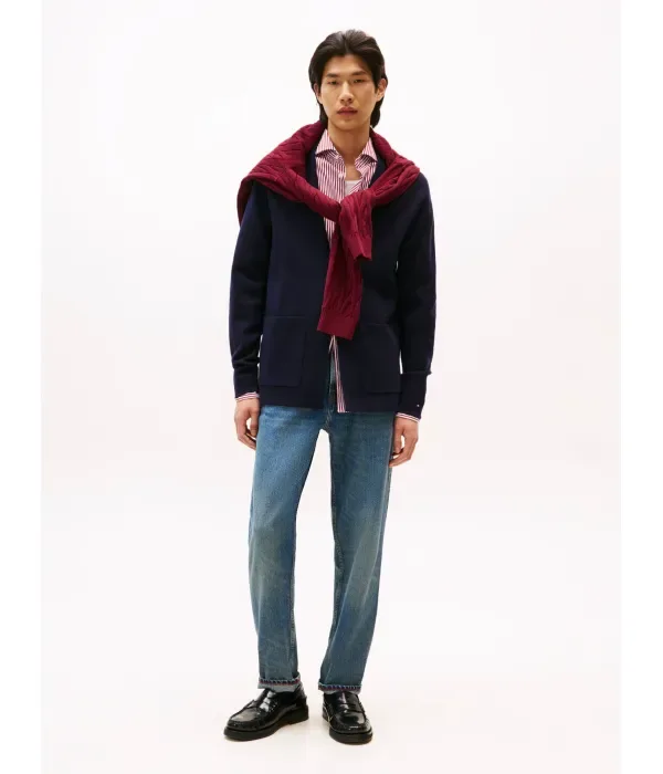 Шерстяной кардиган regular fit Tommy Hilfiger, темно-синий — фото 2