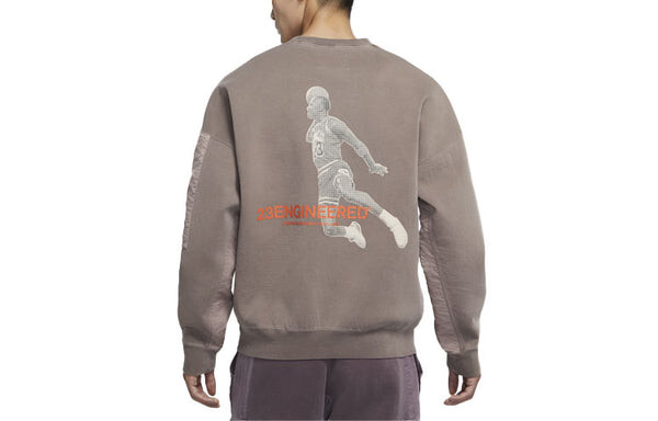 Толстовка Air Jordan 23 Engineered Casual Knitted Turtleneck Sweater For Men Brown/Gray, серый — фото 2