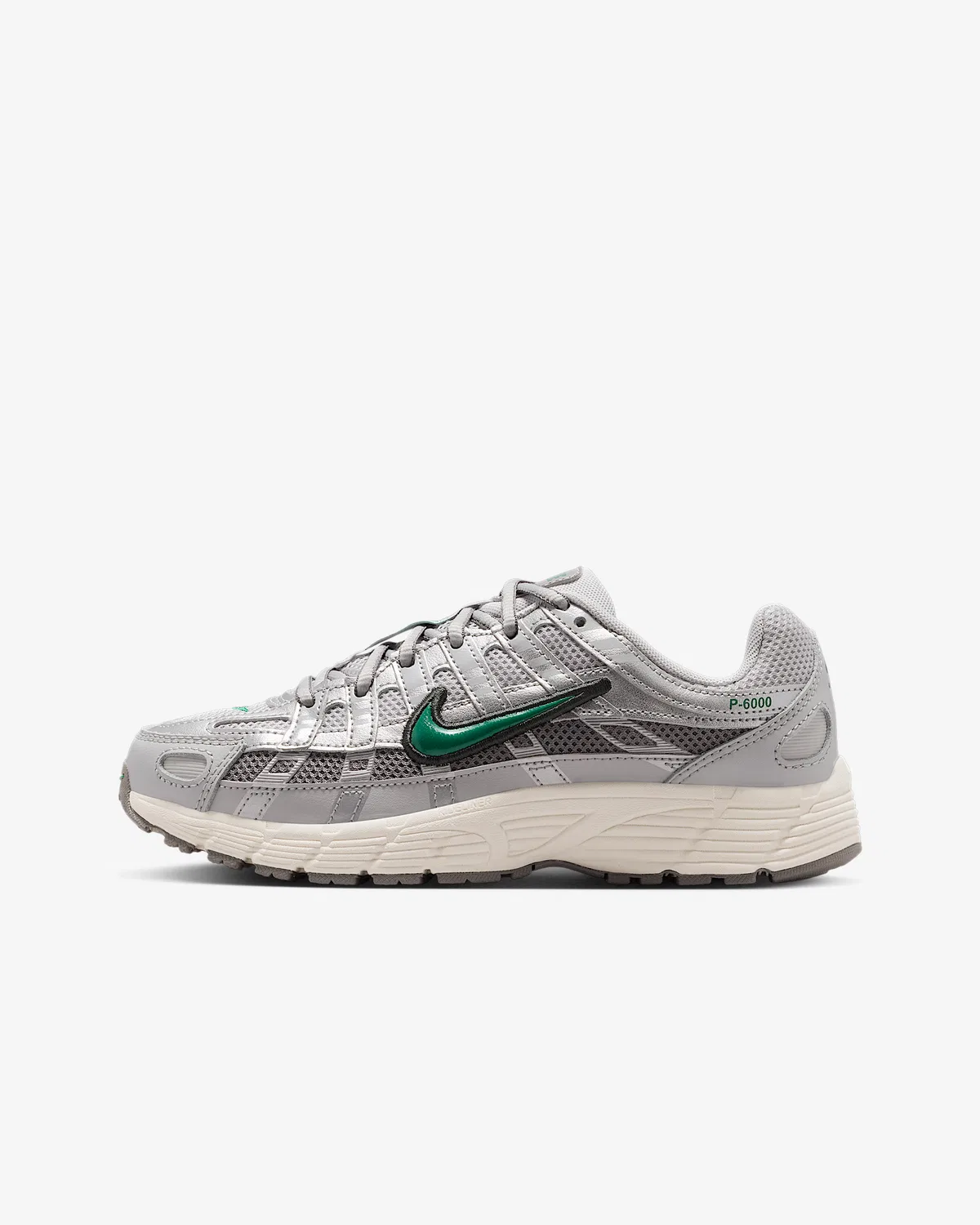 Кроссовки Nike P-6000 для детей, Grey Fog/Metallic Silver/Sail/Malachite