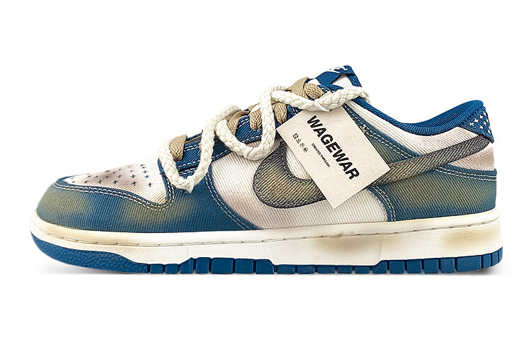 

Кроссовки Nike Dunk Skateboarding Shoes Men Low-top White/blue/brown, синий