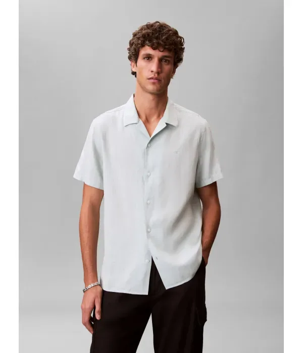 Льняная рубашка classic fit Calvin Klein, фисташковый