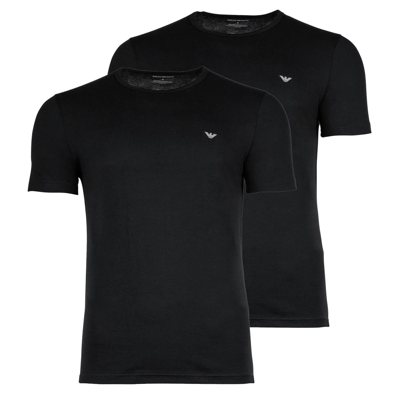 Футболка 2 шт., хлопок, Emporio Armani, черный