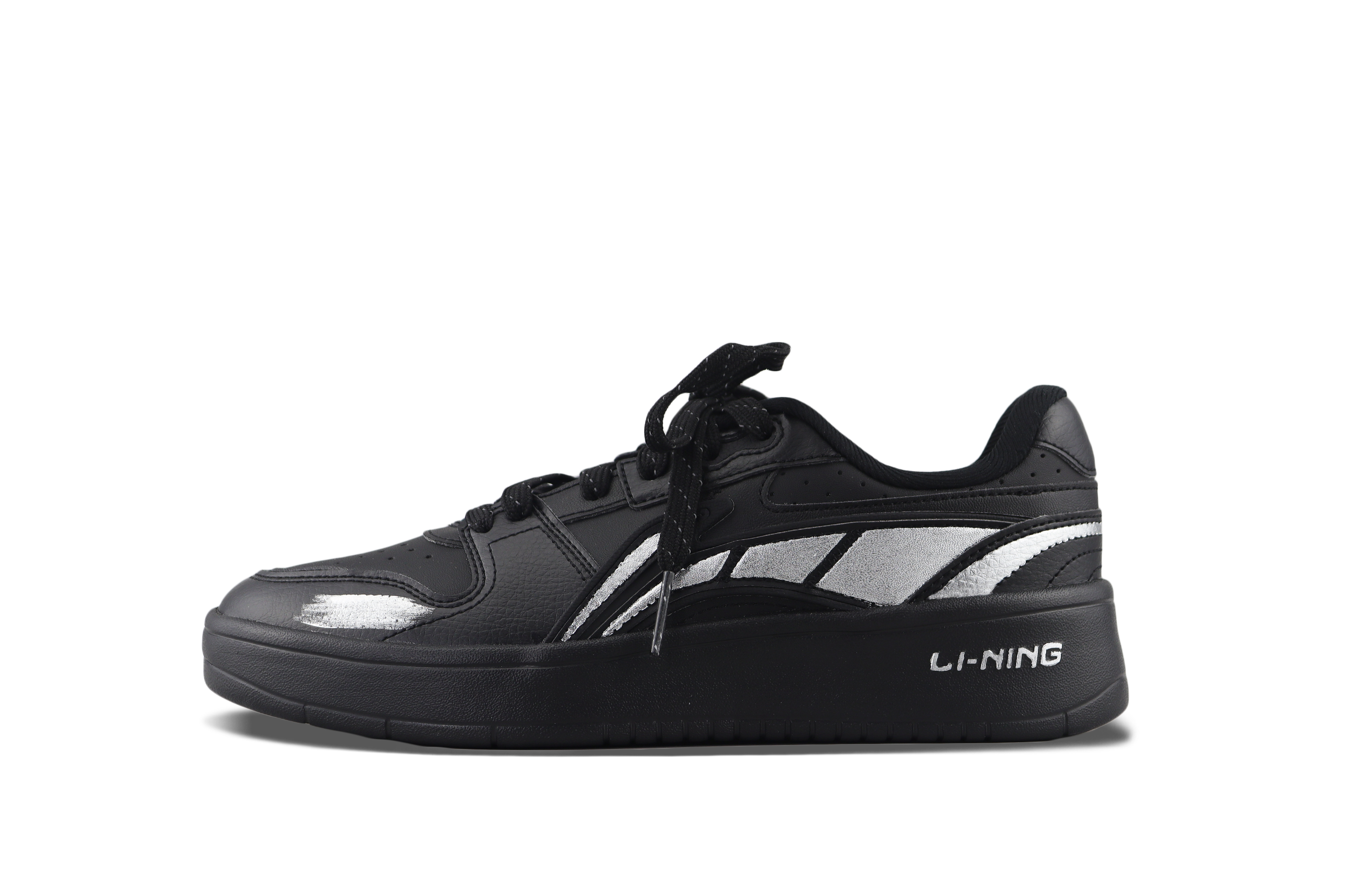 

LINING Нескользящие и износостойкие низкие кроссовки для скейтбординга, увеличивающие рост, мужские, черные, серебристые