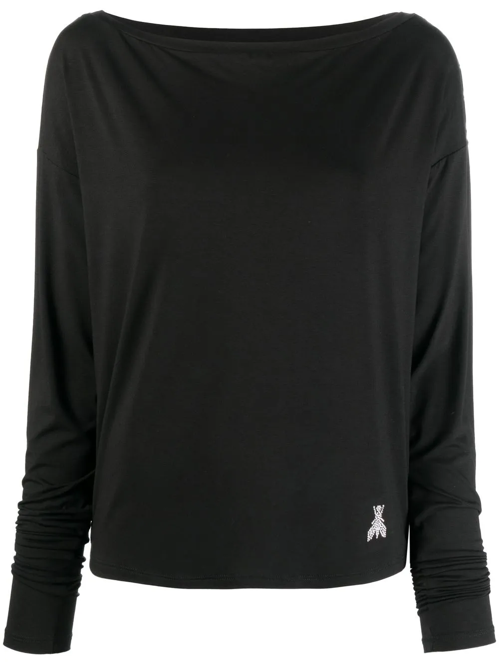 

Топ с вырезом-лодочкой и длинными рукавами Patrizia Pepe, черный