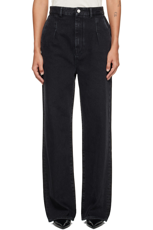 

Loulou De Saison Черные плиссированные джинсы Attu LDS