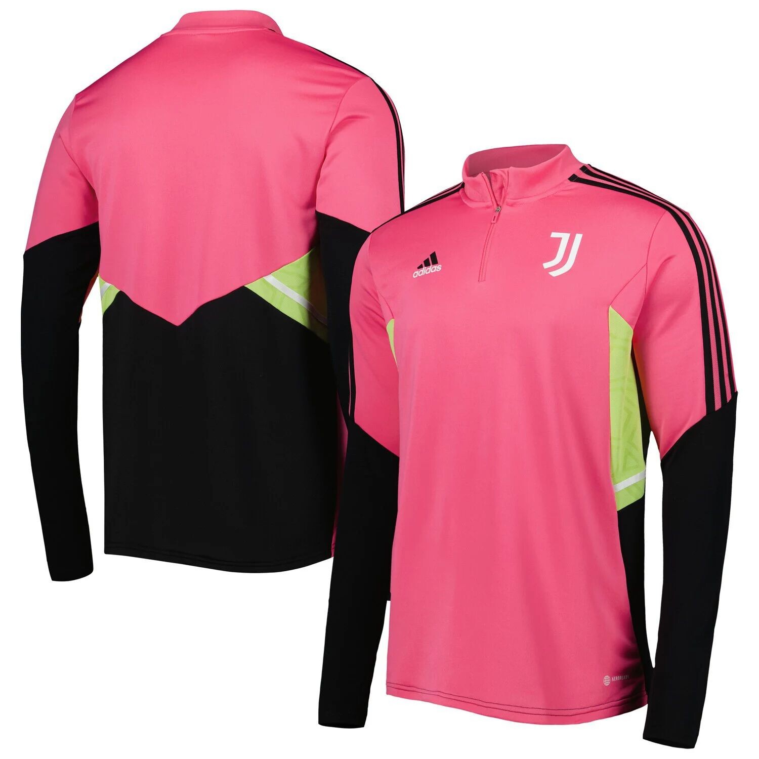 

Мужская розовая футболка Juventus Training AEROREADY с молнией четверть adidas, Розовый, Мужская розовая футболка Juventus Training AEROREADY с молнией четверть adidas