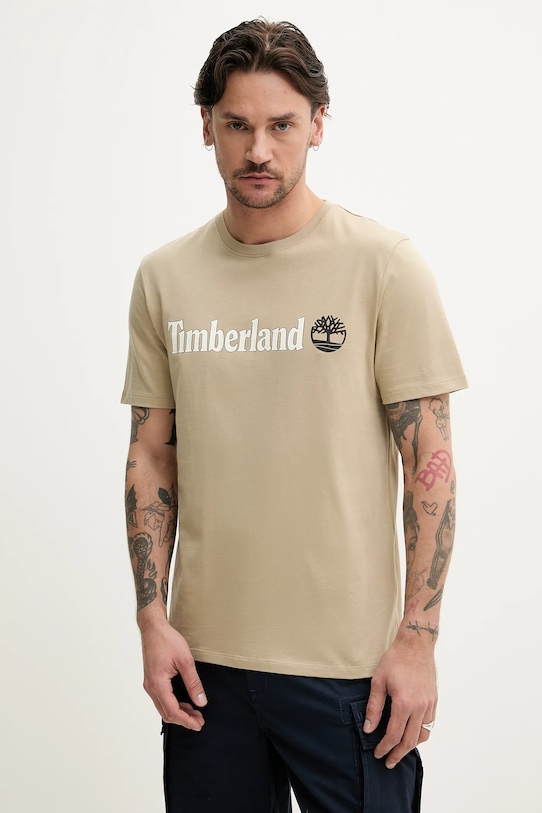 

Хлопковая футболка Timberland, бежевый