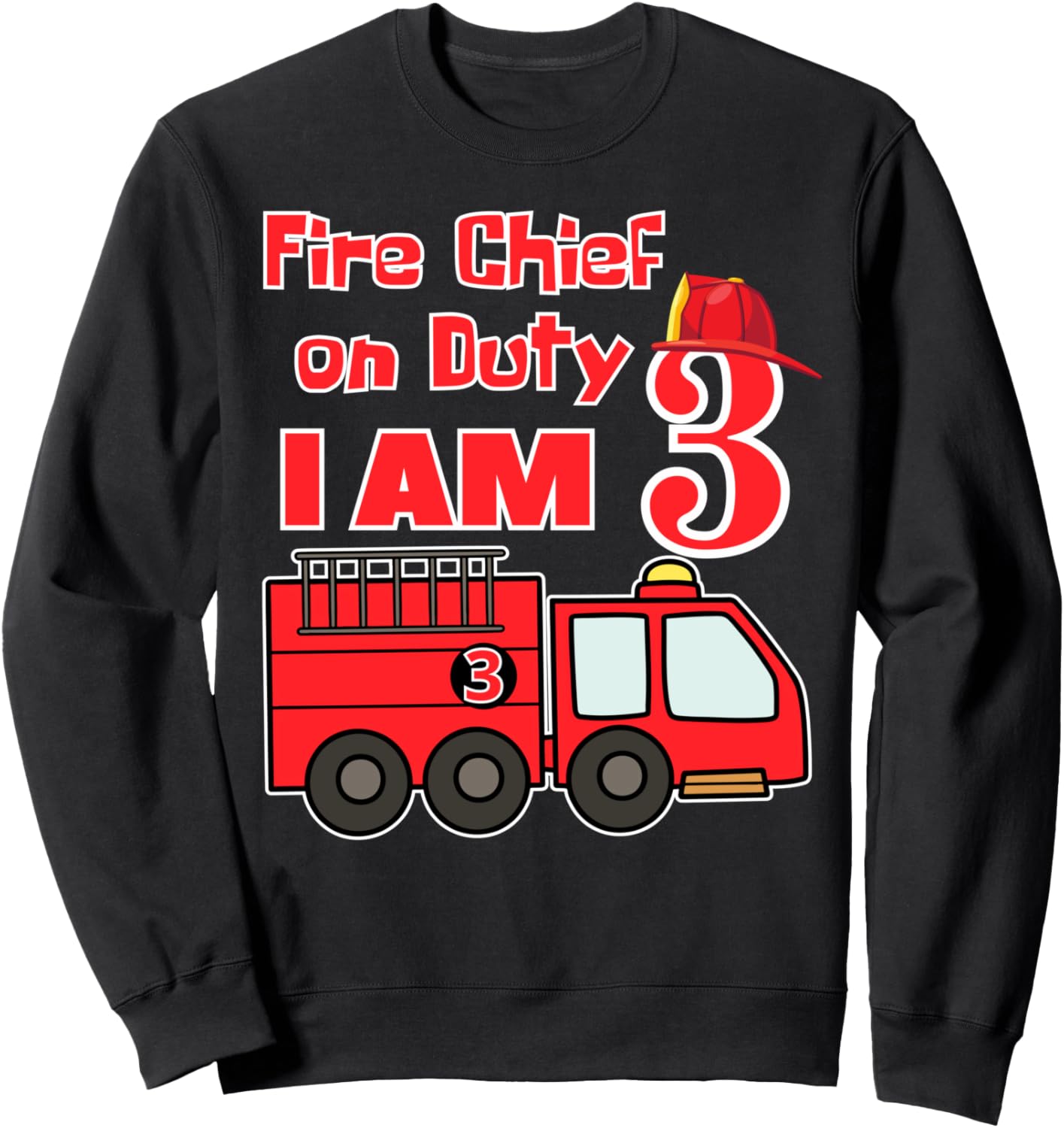 

Мне 3 года! Толстовка с надписью «Начальник пожарной охраны, пожарная машина» для детского дня рождения Family Look Firetrucks Apparel Decoration Gifts, черный