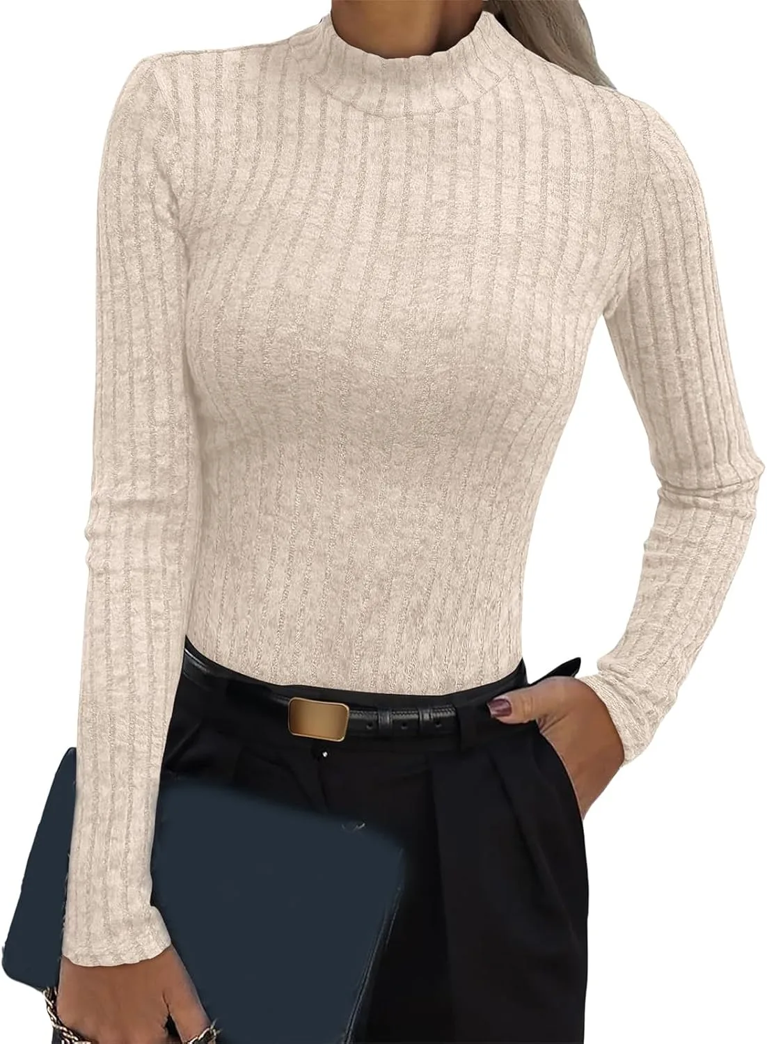 

Женский водолазка риб KAJXZ