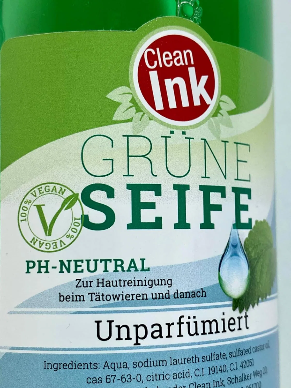 Зеленое мыло-спрей «Clean Ink» для очистки кожи при татуировке Clean Ink — фото 4