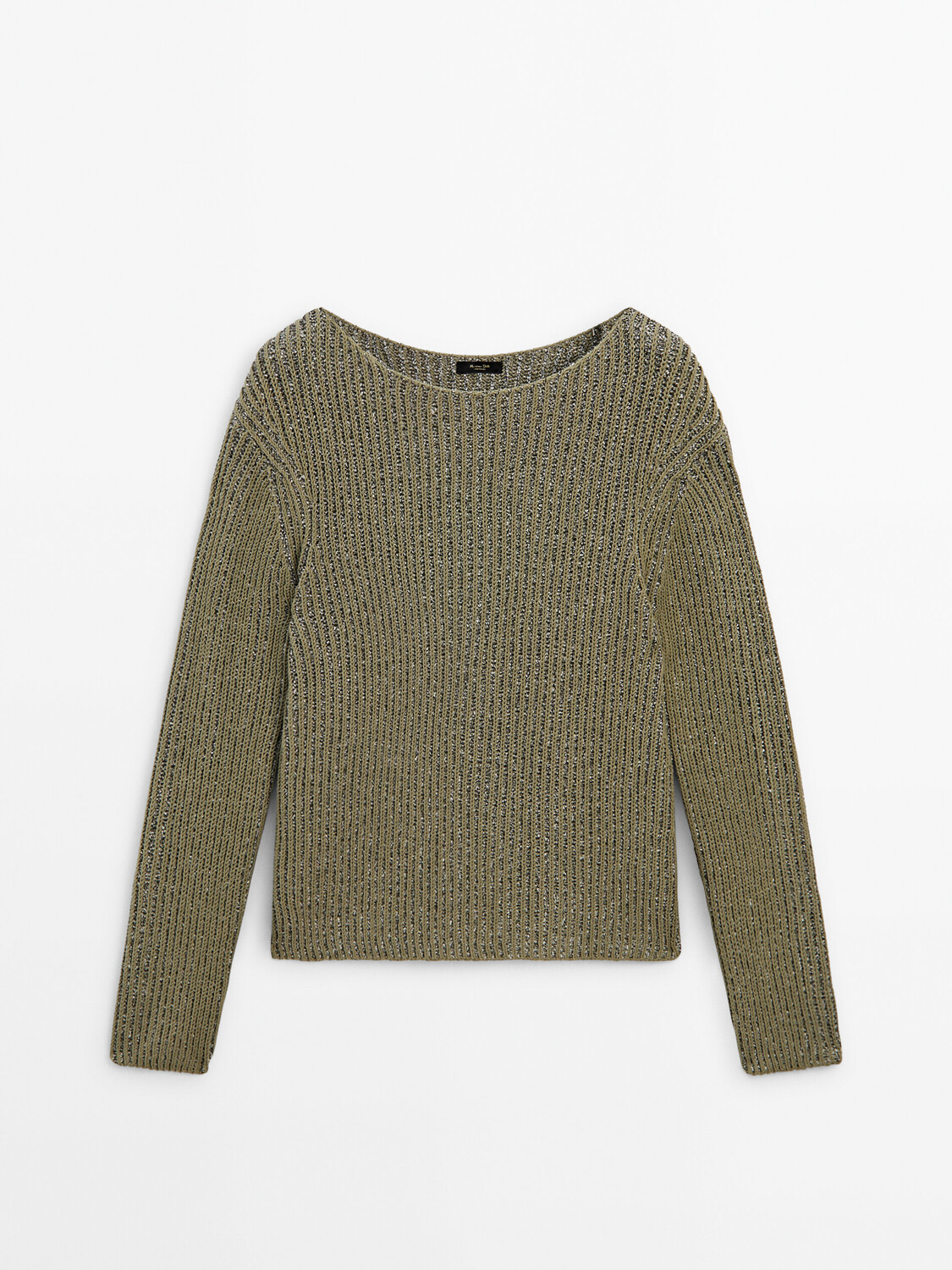 

Свитер мулине из смесового хлопка Massimo Dutti, зеленый