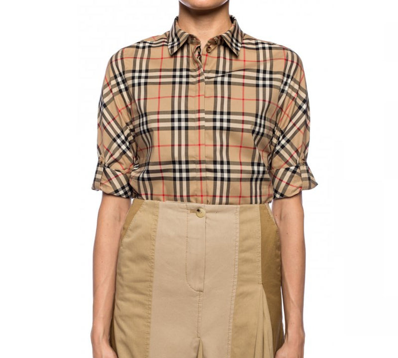 Рубашка Burberry Vintage Check Stretch Cotton Twill Shirt, бежевый — фото 2