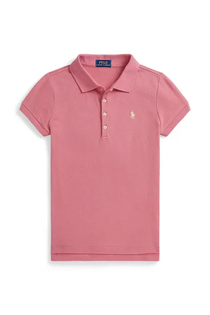 Футболка поло детская из эластичного хлопка Polo Ralph Lauren, розовый