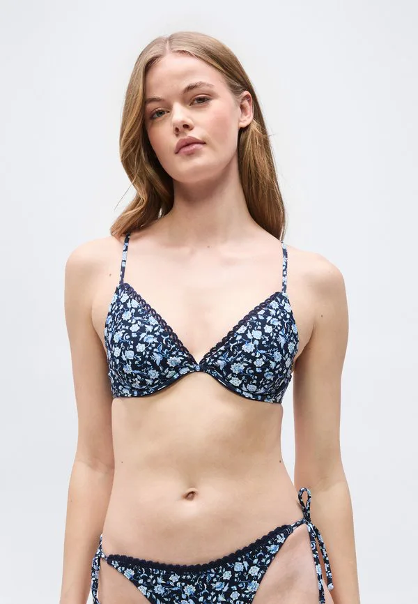 

Плоский бантовый топ для бикини Hollister Co., Dark Blue, Синий, Плоский бантовый топ для бикини Hollister Co., Dark Blue