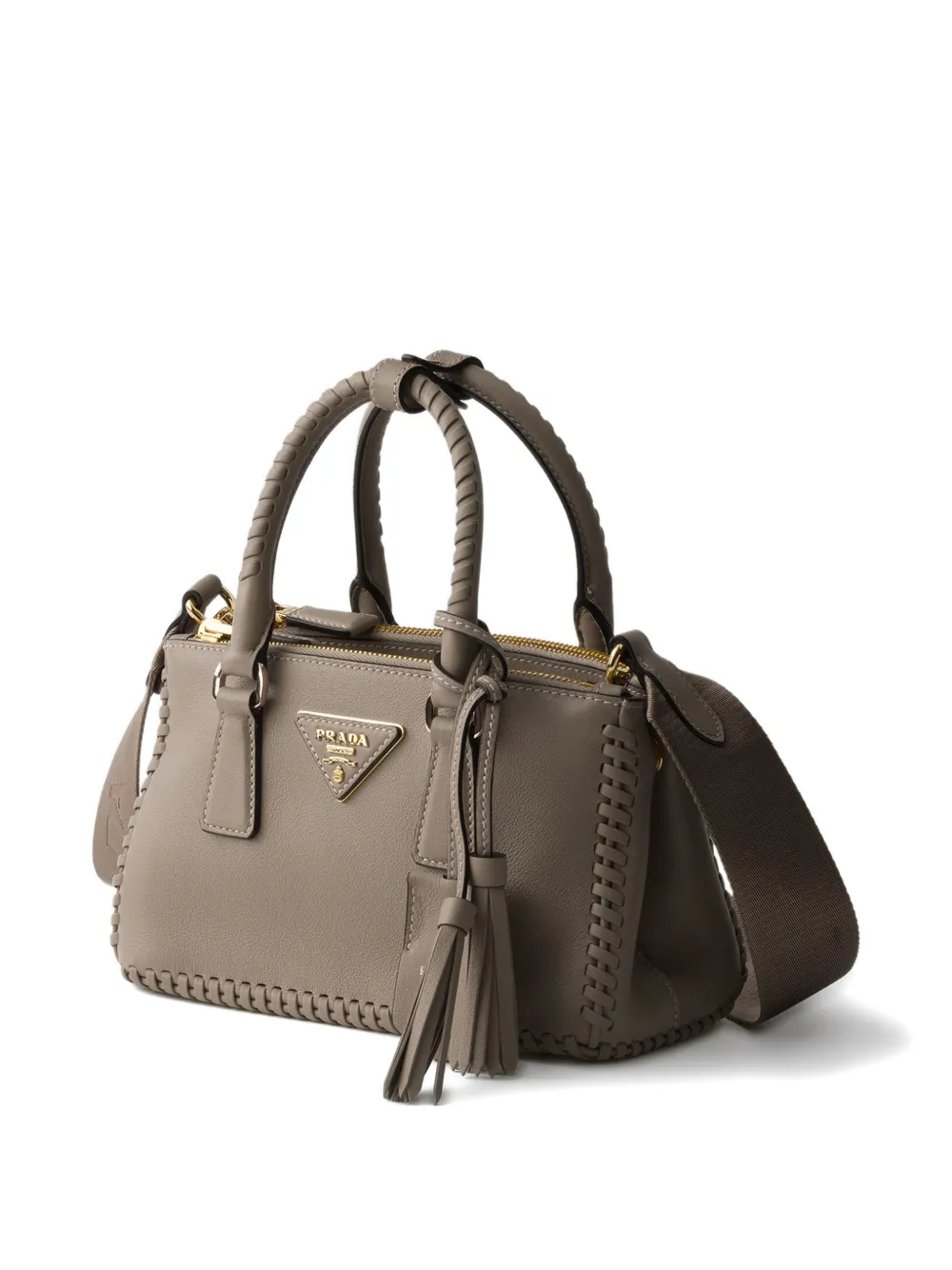 Мини-сумка-тоут Galleria из кожи Prada, серый — фото 3