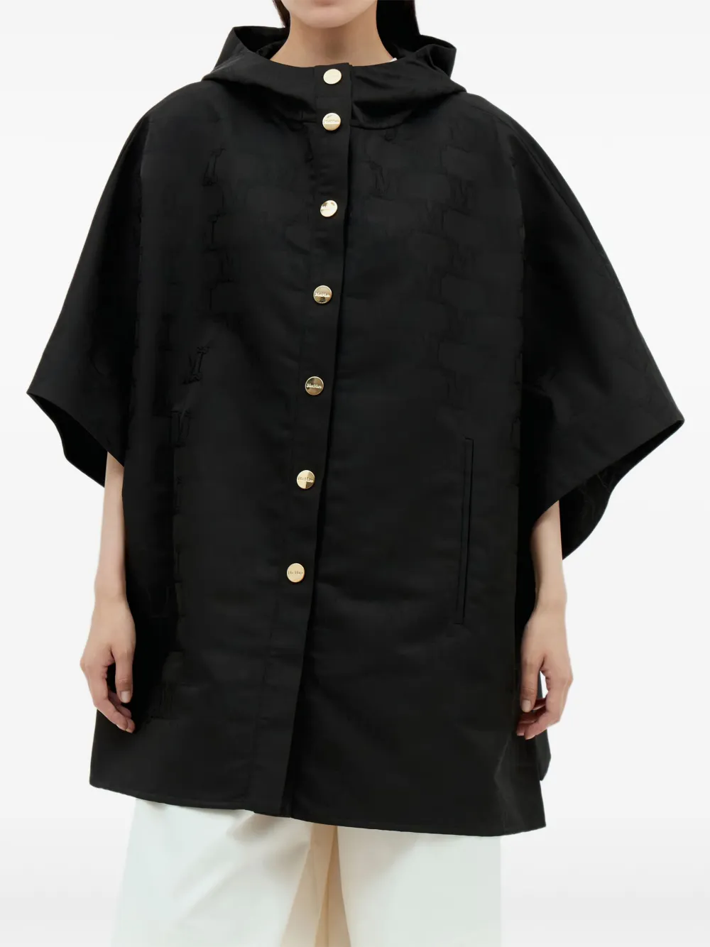 

Пальто с капюшоном и монограммой Max Mara, черный