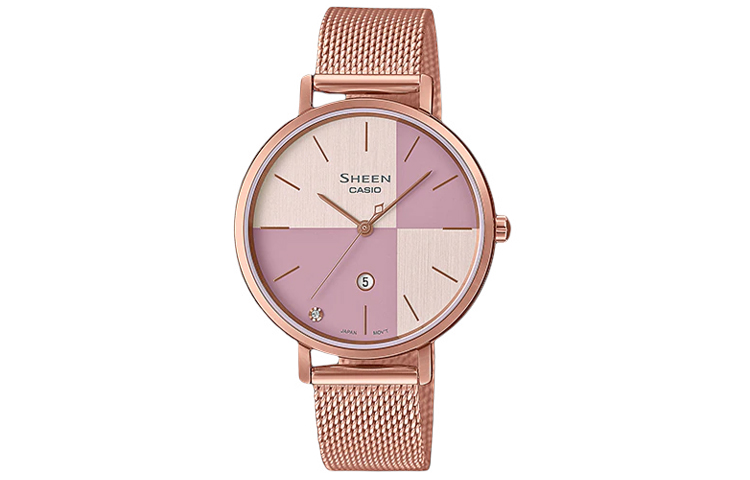 

CASIO Часы Women's SHEEN Pink Watch SHE-4547PGM-4A, Pink Watch Dial