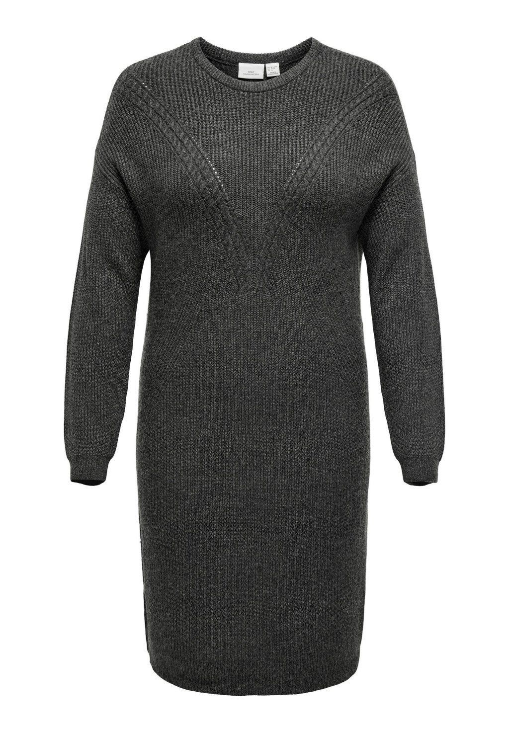 

Платье ONLY Carmakoma CARIBI LS STRUCTURE O-NECK CC, цвет dark grey detail melange