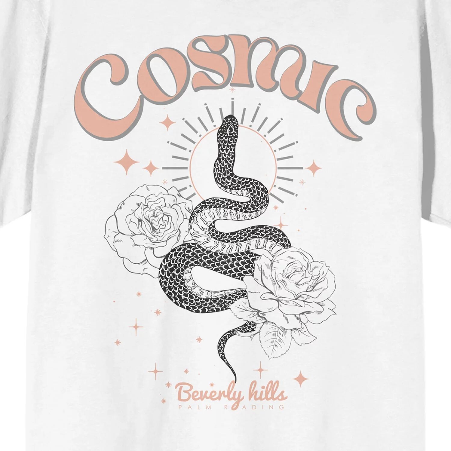 

Мужская футболка с рисунком Cosmic Snake & Flowers Licensed Character