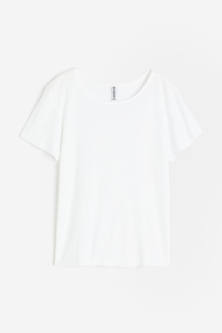 

Рубчатая футболка H&M, белый