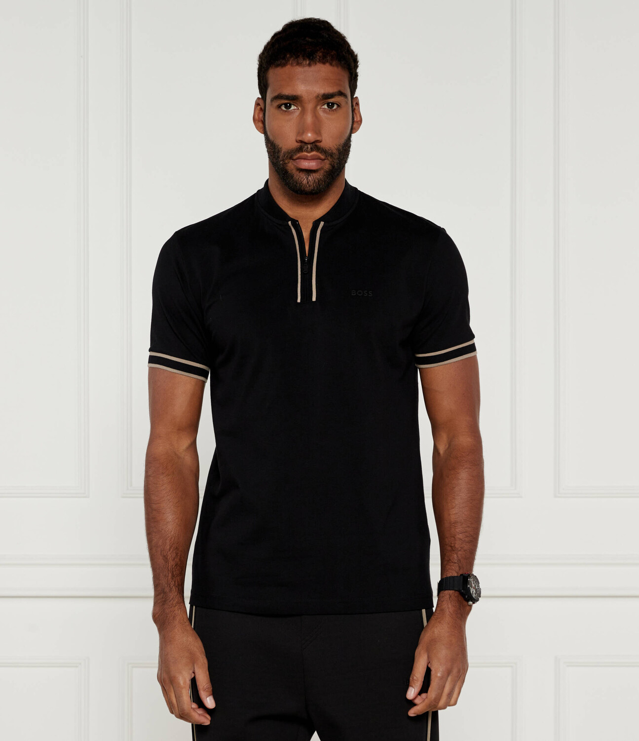 

Поло BOSS GREEN Pariq Regular Fit, черный