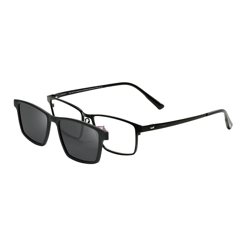 

Jeep Титановые квадратные мужские очки черные, JEEPT9036-M5/Semi-Matte Black