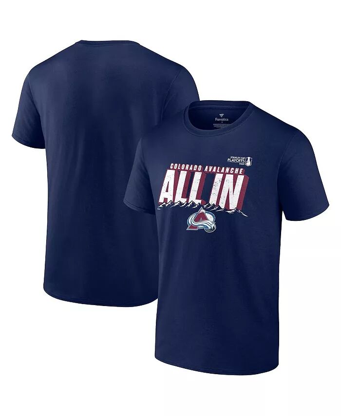 

Футболка мужская Navy Colorado Avalanche 2024 Stanley Cup Playoffs Slogon Fanatics