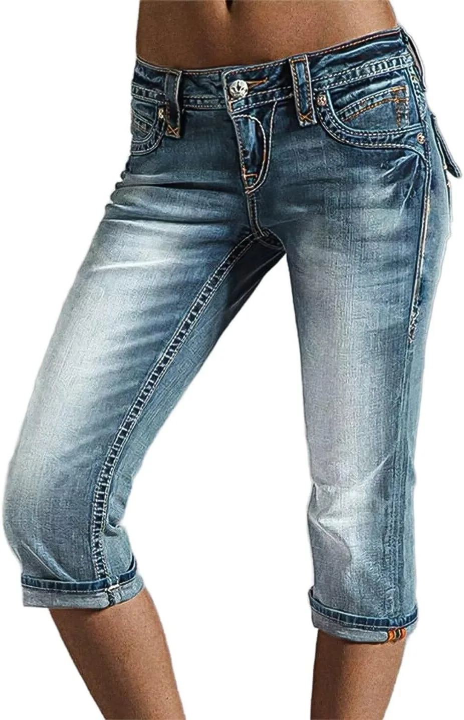 

Flamingals джинсы low waisted straight leg для женщин stretchy vintage