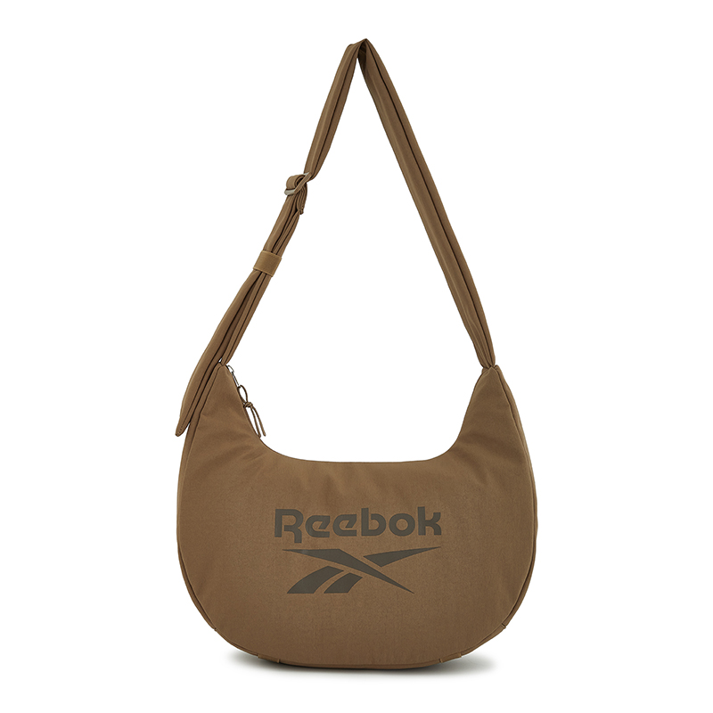 

Сумка-полумесяц из ткани, средний размер, унисекс, цвет абрикосовый с брендовым кулоном Reebok