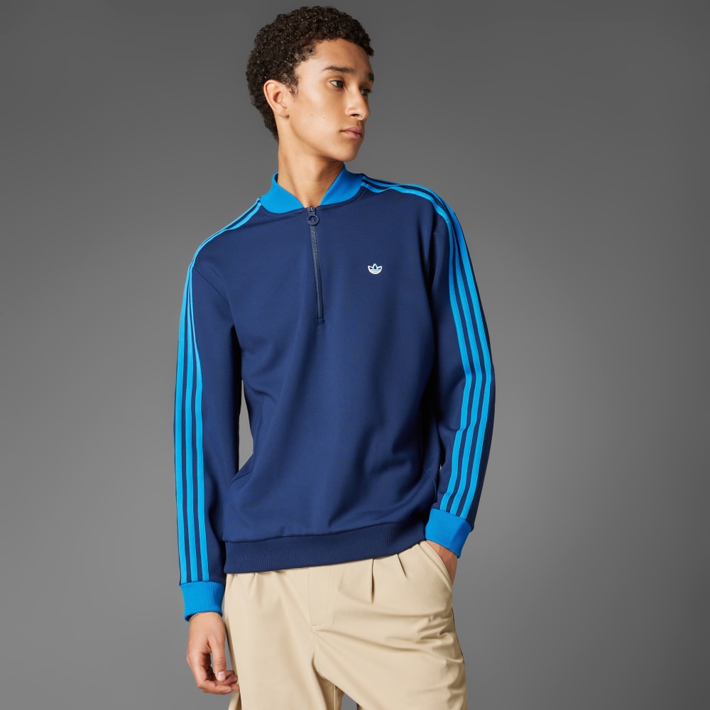 

Спортивная толстовка Adidas Originals 3-Stripes 1/4 Zip Sweatshirt, темный индиго