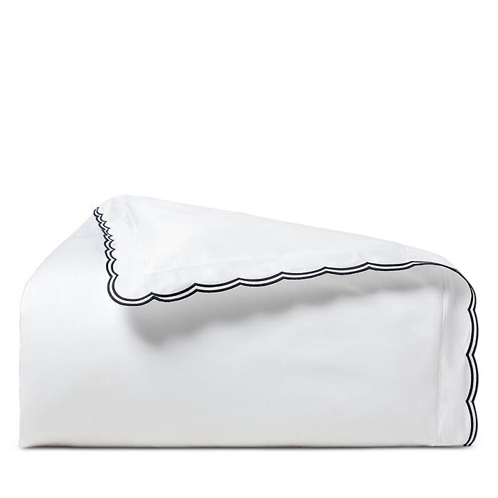 

Пододеяльник из органического хлопка Ralph Lauren Malin Scallop, цвет King, синий