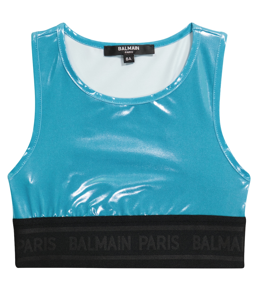 

Металлический укороченный топ Balmain Kids, Turchese