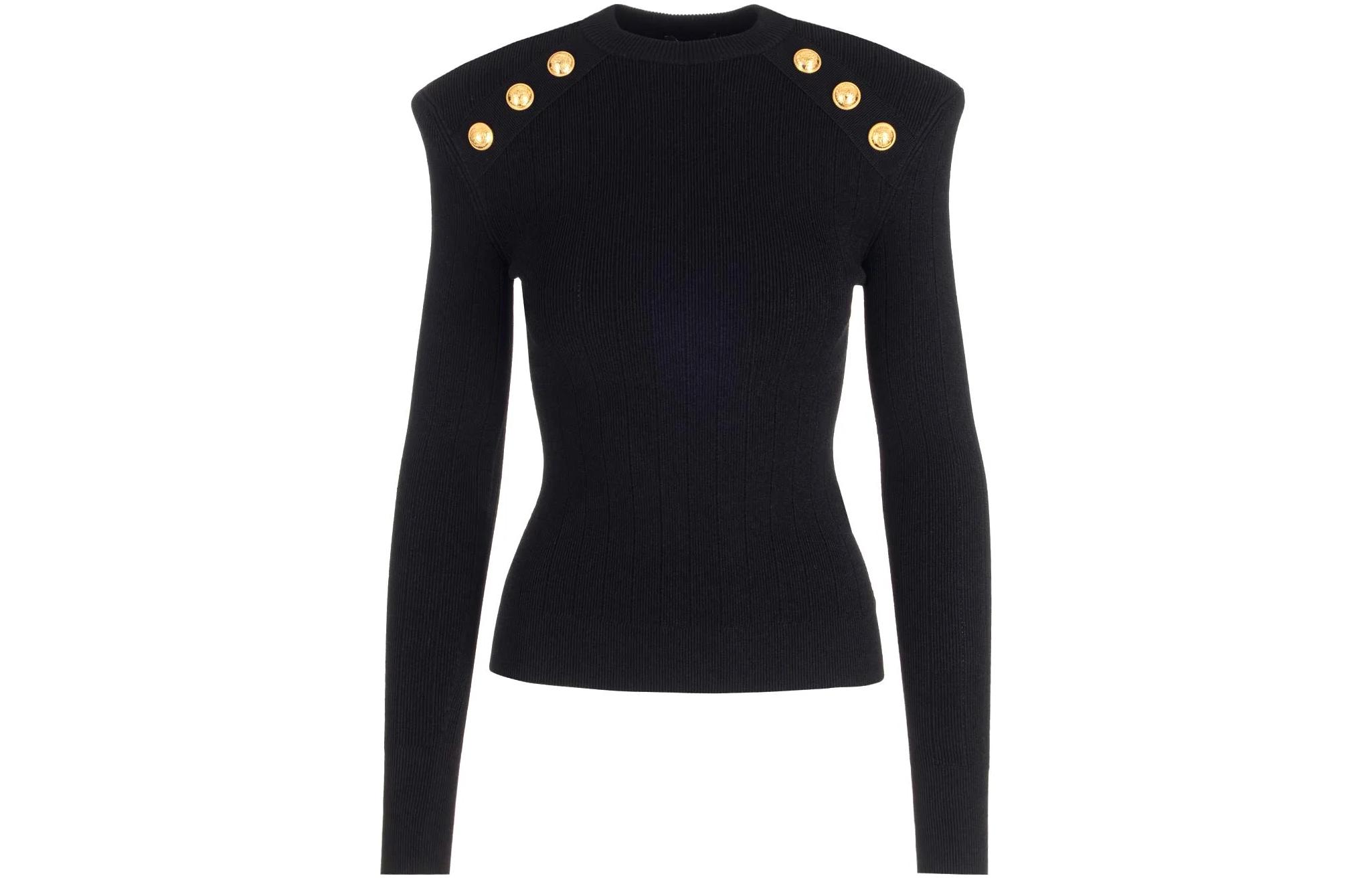 

Свитер с подплечниками BALMAIN, черный