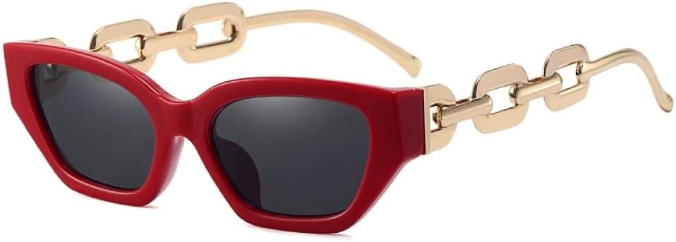 

Мужские и женские солнцезащитные очки. Модные женские солнцезащитные очки в стиле «кошачий глаз» с цепочкой на дужке. Черные солнцезащитные очки, красные, с отверткой MTZJH, One Color