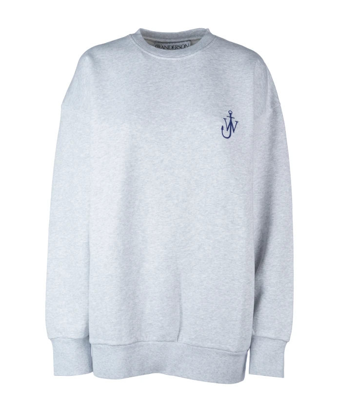 

Толстовка с вышивкой якоря на спине. Jw Anderson, серый