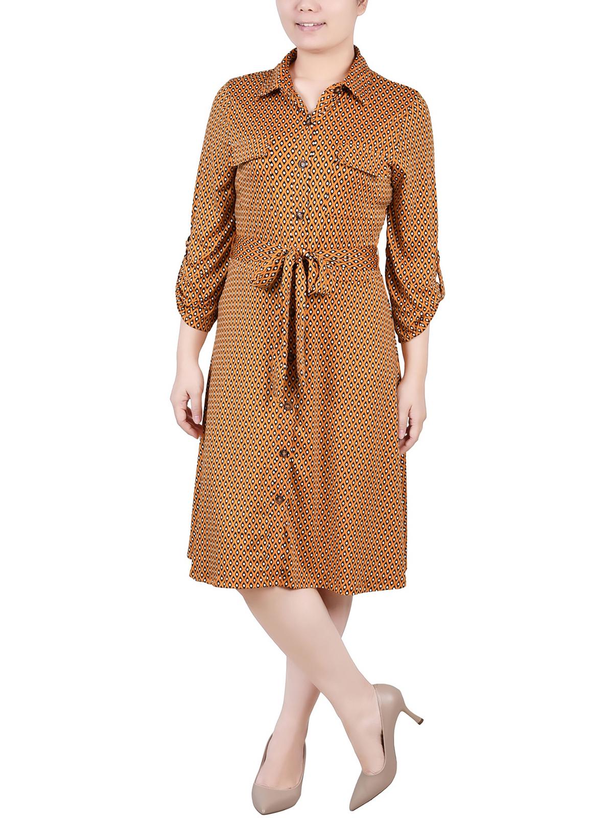 

Платье-рубашка из джерси для женщин Petites NY Collection, цвет golden black lil elle